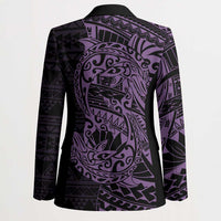 Purple Couple Dolphins Maori Polynesian Style Blazer - Polynesian Pride