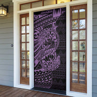 Purple Couple Dolphins Maori Polynesian Style Door Cover - Polynesian Pride