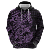 Purple Couple Dolphins Maori Polynesian Style Hoodie