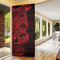 Red Couple Dolphins Maori Polynesian Style Door Cover - Polynesian Pride