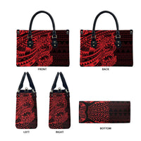 Red Couple Dolphins Maori Polynesian Style Leather Bag - Polynesian Pride