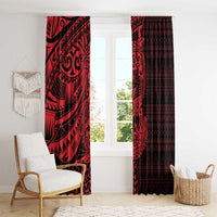 Red Couple Dolphins Maori Polynesian Style Window Curtain