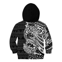 White Couple Dolphins Maori Polynesian Style Kid Hoodie
