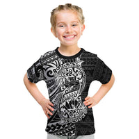 White Couple Dolphins Maori Polynesian Style Kid T Shirt
