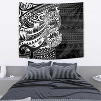 White Couple Dolphins Maori Polynesian Style Tapestry