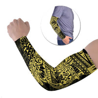 Yellow Couple Dolphins Maori Polynesian Style Arm Sleeves - Polynesian Pride