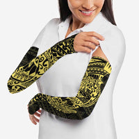 Yellow Couple Dolphins Maori Polynesian Style Arm Sleeves - Polynesian Pride