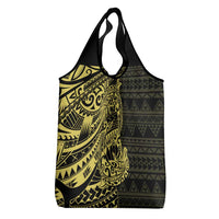 Yellow Couple Dolphins Maori Polynesian Style Grocery Bag
