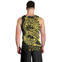 Yellow Couple Dolphins Maori Polynesian Style Men Tank Top