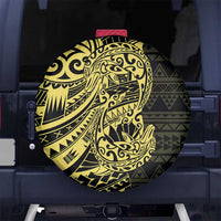 Yellow Couple Dolphins Maori Polynesian Style Spare Tire Cover