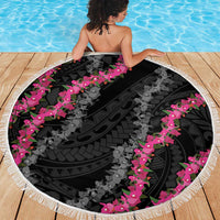 Guam Bougainvillea Lei Beach Blanket Chamorro Tribal Pattern
