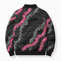 Guam Bougainvillea Lei Bomber Puffer Jacket Chamorro Tribal Pattern - Polynesian Pride