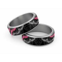 Guam Bougainvillea Lei Classic Ring Chamorro Tribal Pattern - Polynesian Pride