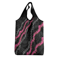 Guam Bougainvillea Lei Grocery Bag Chamorro Tribal Pattern