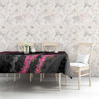 Guam Bougainvillea Lei Tablecloth Chamorro Tribal Pattern
