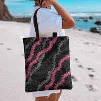 Guam Bougainvillea Lei Tote Bag Chamorro Tribal Pattern - Polynesian Pride
