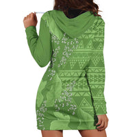 Hawaii Molokai Island Kukui Nut Flowers Hoodie Dress Tribal Kakau Pattern