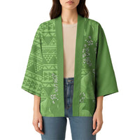Hawaii Molokai Island Kukui Nut Flowers Kimono Tribal Kakau Pattern - Polynesian Pride