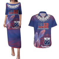 Custom Samoa 1962 Independence Day Custom Couples Matching Puletasi and Hawaiian Shirt Manuia le Aso Tuto'atasi Ula Nifo Blue Art LT9 Blue - Polynesian Pride