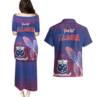 Custom Samoa 1962 Independence Day Custom Couples Matching Puletasi and Hawaiian Shirt Manuia le Aso Tuto'atasi Ula Nifo Blue Art LT9 - Polynesian Pride