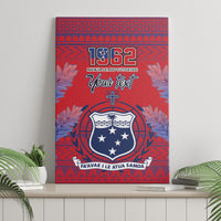 Custom Samoa 1962 Independence Day Custom Canvas Wall Art Manuia le Aso Tuto'atasi Ula Nifo Red Art