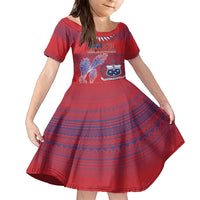 Custom Samoa 1962 Independence Day Custom Family Matching Short Sleeve Bodycon Dress and Hawaiian Shirt Manuia le Aso Tuto'atasi Ula Nifo Red Art LT9 Daughter's Dress Red - Polynesian Pride