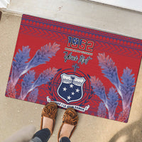 Custom Samoa 1962 Independence Day Custom Rubber Doormat Manuia le Aso Tuto'atasi Ula Nifo Red Art