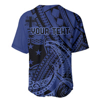 Custom Samoa 62nd Manuia le Aso Tuto'atasi Baseball Jersey Samoan Tatau Blue Art