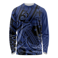 Custom Samoa 62nd Manuia le Aso Tuto'atasi Long Sleeve Shirt Samoan Tatau Blue Art