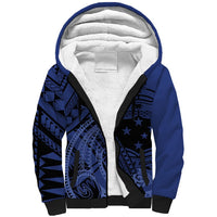Custom Samoa 62nd Manuia le Aso Tuto'atasi Sherpa Hoodie Samoan Tatau Blue Art LT9 Unisex Blue - Polynesian Pride