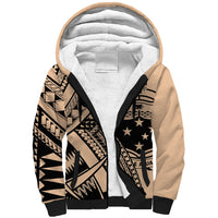 Custom Samoa Manuia le 62 Tausaga O le Tutoatasi Sherpa Hoodie Samoan Tatau Beige Art LT9 Unisex Beige - Polynesian Pride