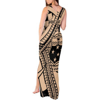 Custom Samoa Manuia le 62 Tausaga O le Tutoatasi Tank Maxi Dress Samoan Tatau Beige Art LT9 - Polynesian Pride