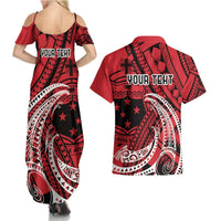Custom Samoa Manuia le 62 Tausaga O le Tutoatasi Couples Matching Summer Maxi Dress and Hawaiian Shirt Samoan Tatau Red Art LT9 - Polynesian Pride
