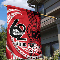 Custom Samoa Manuia le 62 Tausaga O le Tuto’atasi Garden Flag Samoan Tatau Red Art