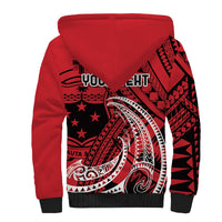 Custom Samoa Manuia le 62 Tausaga O le Tutoatasi Sherpa Hoodie Samoan Tatau Red Art LT9 - Polynesian Pride