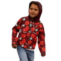 Tonga Rugby Kid Hoodie Polynesian Style With Hibiscus LT9 - Polynesian Pride