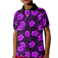 Polynesian Pride Hawaii Style With Hibiscus Kid Polo Shirt Purple LT9 Kid Purple - Polynesian Pride