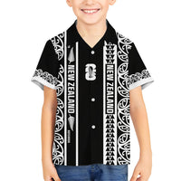 Custom New Zealand Football White Fern Supporter Kid Hawaiian Shirt LT9 Kid Black - Polynesian Pride