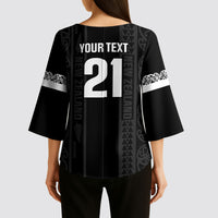 Custom New Zealand Football White Fern Supporter Kimono Sleeve Blouse