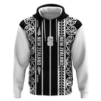 Custom New Zealand Football White Fern Supporter Zip Hoodie LT9 Zip Hoodie Black - Polynesian Pride