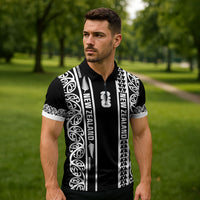 Custom New Zealand Football White Fern Supporter Zipper Polo Shirt LT9 - Polynesian Pride