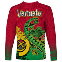 Vanuatu Islands Long Sleeve Shirt Polynesian Tattoo and Sea Turtle LT9 - Polynesian Pride