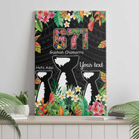 671 Guam Personalised Canvas Wall Art Latte Stone and Tropical Flowers