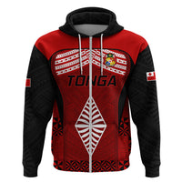 Custom Tonga Rugby Hoodie Go Champions World Cup 2023 Ngatu Unique LT9 Zip Hoodie Red - Polynesian Pride