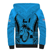 Custom Fiji Rugby Sherpa Hoodie Go Champions World Cup 2023 Tapa Unique Blue Vibe LT9 - Polynesian Pride