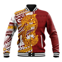 Couple Dolphins Maori Motif Baseball Jacket - Polynesian Pride