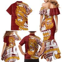 Couple Dolphins Maori Motif Family Matching Mermaid Dress and Hawaiian Shirt LT9 - Polynesian Pride