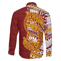 Couple Dolphins Maori Motif Family Matching Short Sleeve Bodycon Dress and Hawaiian Shirt LT9 - Polynesian Pride
