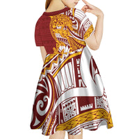 Couple Dolphins Maori Motif Kid Short Sleeve Dress - Polynesian Pride