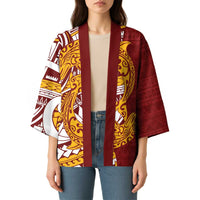 Couple Dolphins Maori Motif Kimono - Polynesian Pride